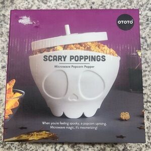 Scary Poppings White Microwave Popcorn Popper